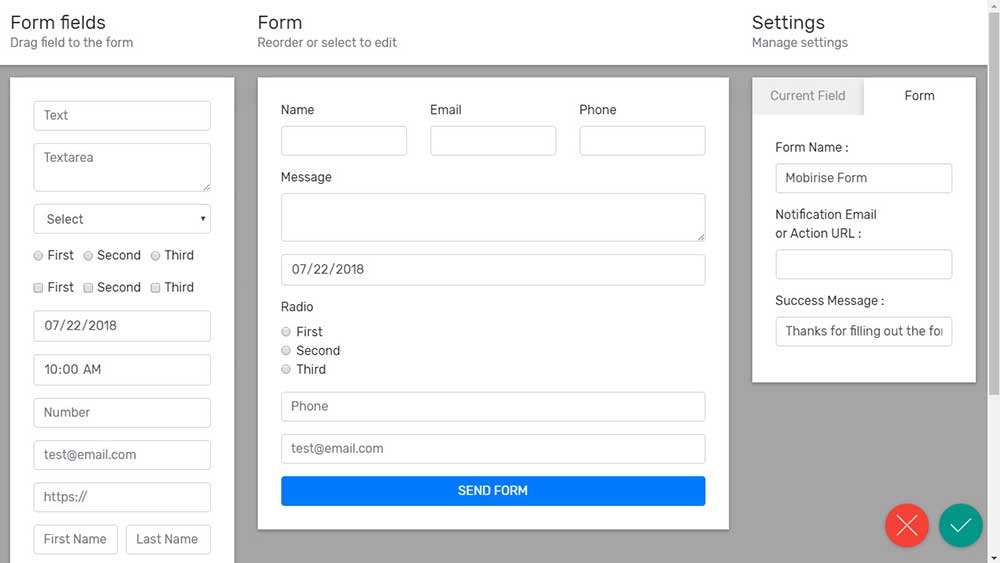 mobirise formbuilder